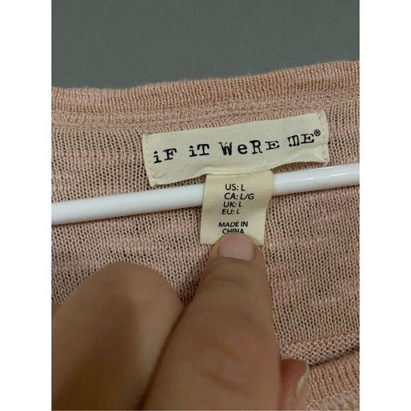 If It Were Me Pink Scoop Neck Sweater Size Large - Picture 5 of 5